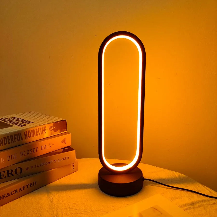 Illuminate Your Space with the Stylish 1PC LED Ring Lamp - Three-Color Dimming for Bedroom & Living Room