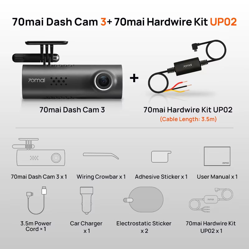 Dash Cam 3 M200 APP English Voice Control 1080P HDR Night Vision 24H Parking Surveillance  Car DVR M200 WIFI