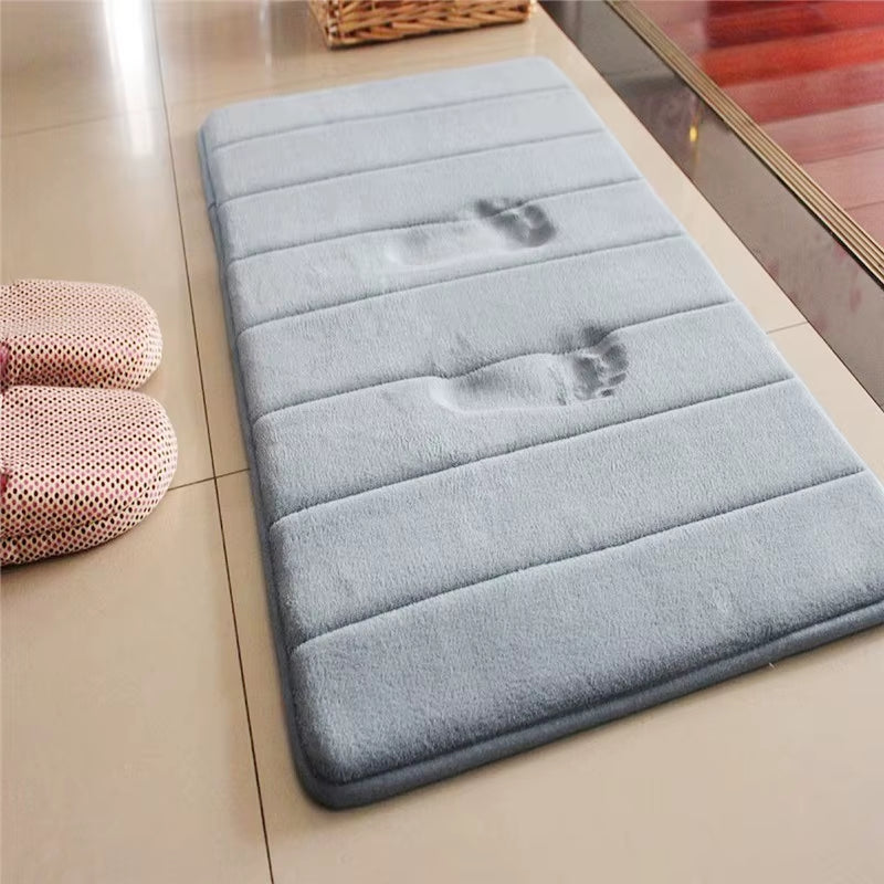 Water Absorption Rug Bathroom Mat Shaggy Memory Foam Bath Mat Set Kitchen Door Floor Mat Carpet for Toilet Non Slip Bath Mats