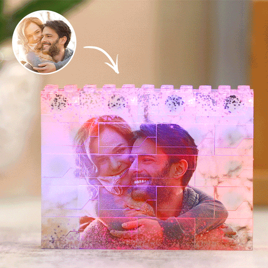Custom LED Light Building Brick White Light Up Photo Block Inkedjoy
