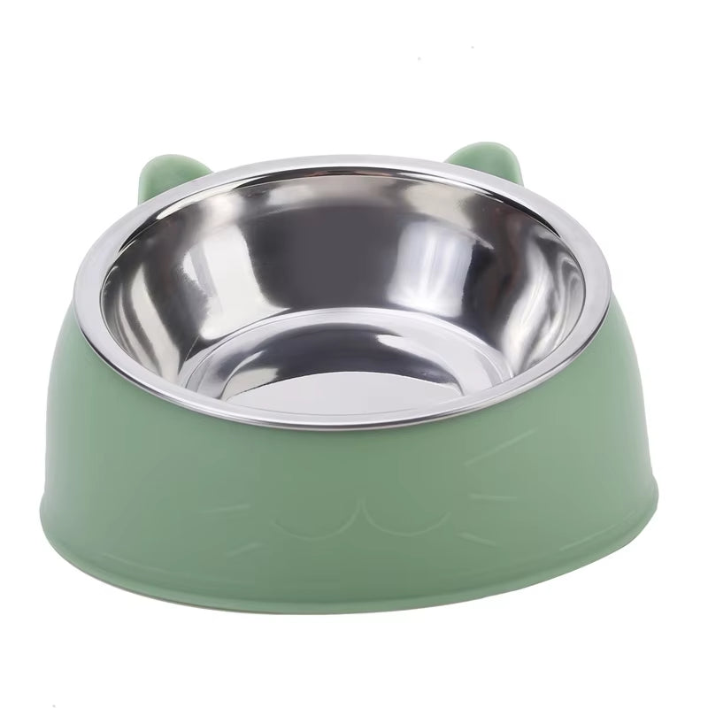 100ML Cat Dog Bowl 15 Degrees Raised Non Slip Puppy Base Cat Food Drinking Water Feeder Tilt Safeguard Neck Pet Bowl Accessories