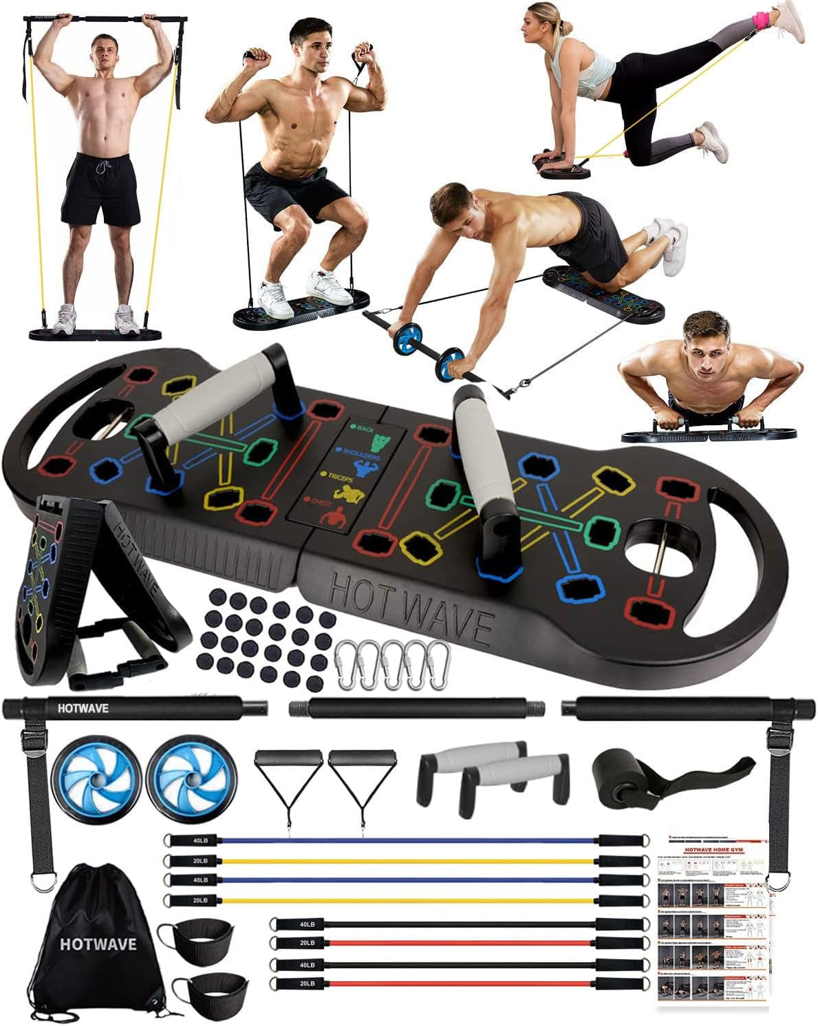 Push up Board Fitness, Portable Foldable 20 in 1 Push up Bar at Home Gym, Pushup Handles for Floor. Professional Strength Training Equipment for Man and Women,Patent Pending