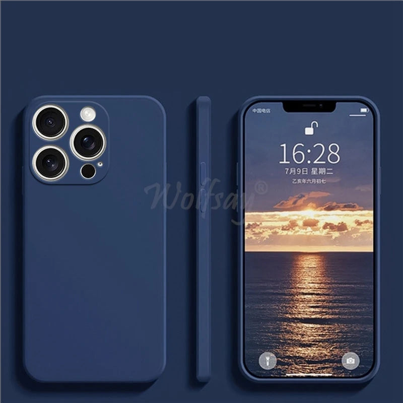 For  16 Pro Max Case Liquid Silicone Plain Rubber TPU Protect Case for  16 Pro Max Cover TPU Phone Shockproof Cover