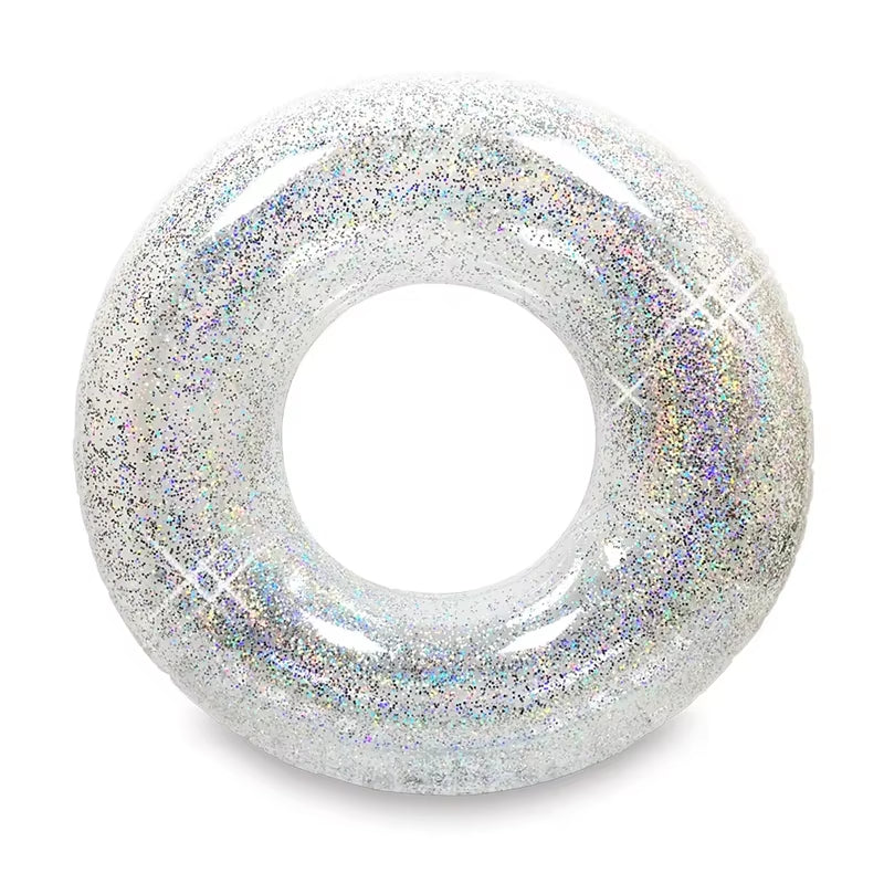 Summer Inflatable Transparent Sequin Swimming Ring for Adults and Children Inflatable Pool Men and Women Water Play Accessories