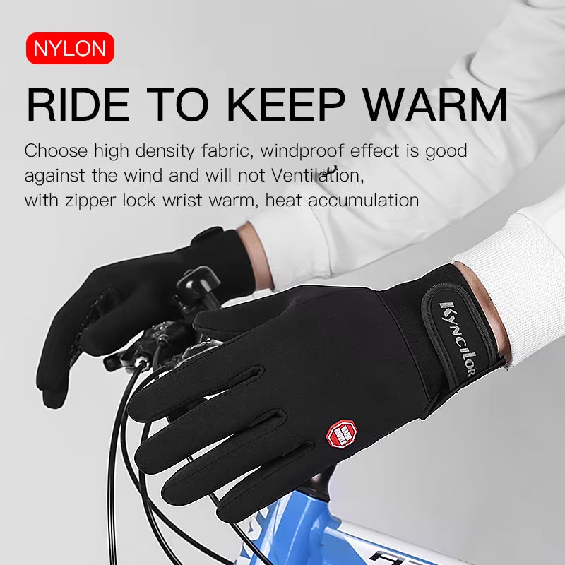 Winter Gloves Outdoor Sport Touch Screen Bicycle Bike Cycling Running Gloves for Men Women Windproof Simulated Warm Eldiven