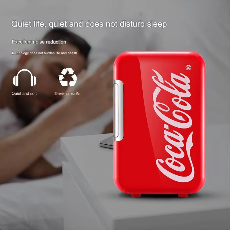 6L Mini Refrigerator Coca-Cola Multifunction Cosmetic Dormitory Warmer Cooler Fridge for Home Car Small Portable Fridge 12V/220V