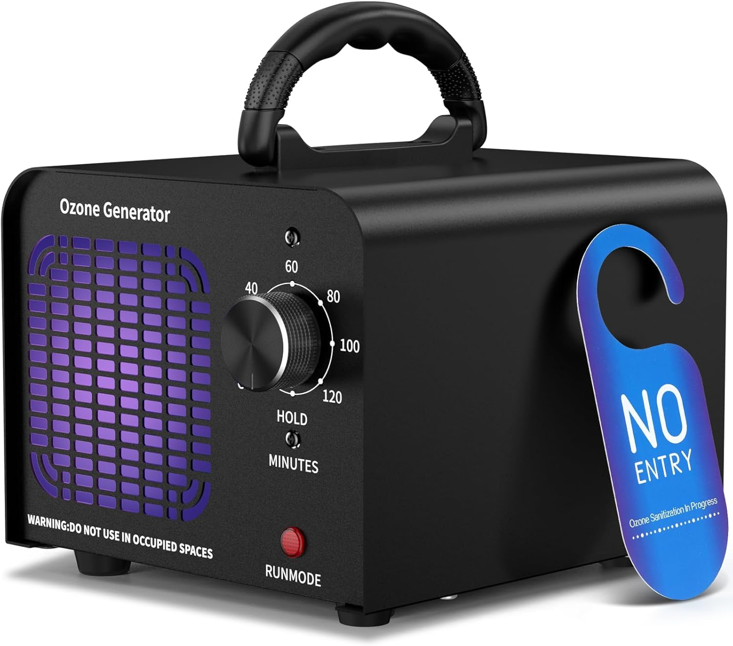 Ozone Generator 80000Mg/H, Ionizer-High Capacity Odor Eliminator, Ozone Machine for Car/Home/Smoke/Pet Odor Removal(Black)