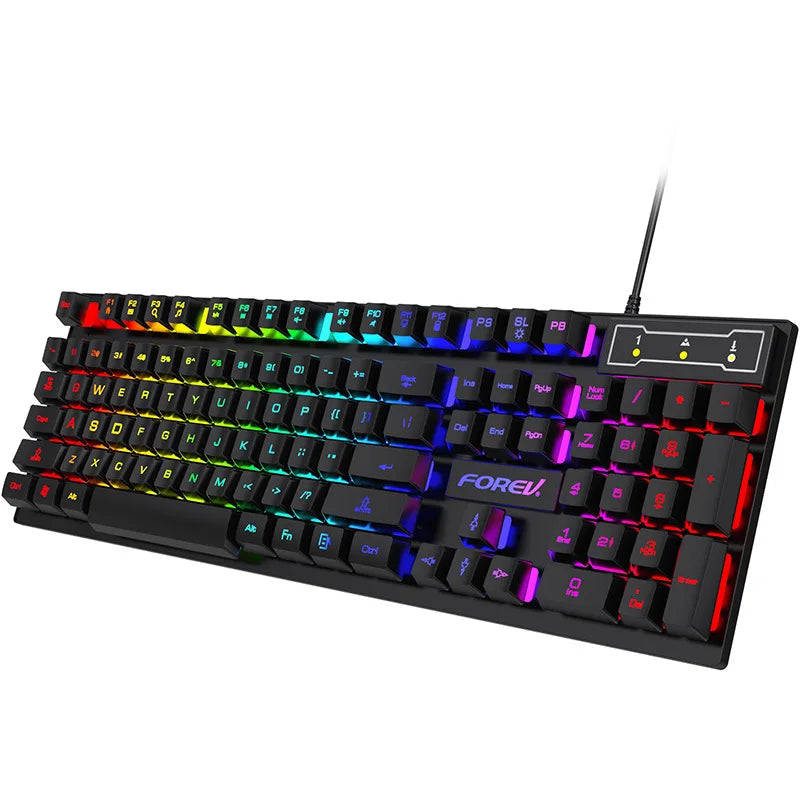 104 Key Backlit Mechanical Keyboard Wired Gaming Keyboard Waterproof Luminous Keyboard and Mouse Set for Gamer PC Laptop Office