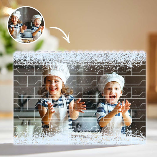 Custom LED Light Building Brick White Light Up Photo Block Inkedjoy