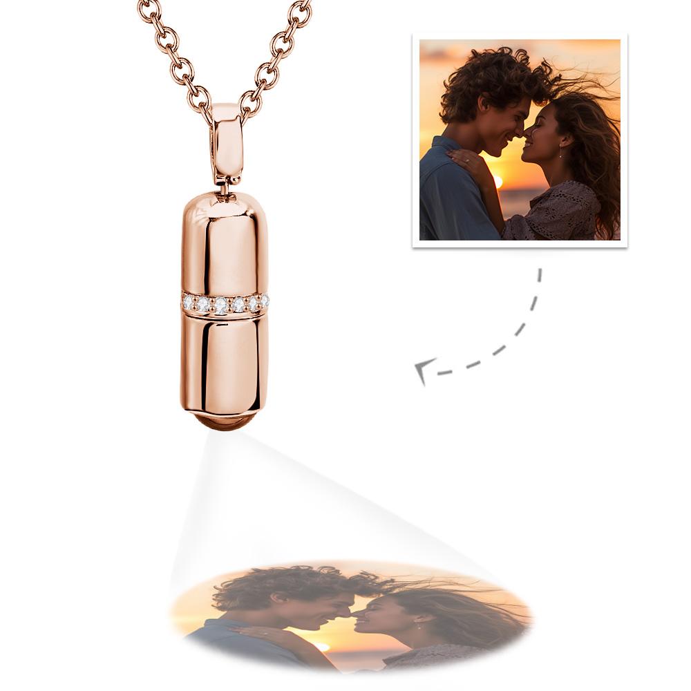 Custom Projection Necklace Creative Pill Couple Gifts Inkedjoy