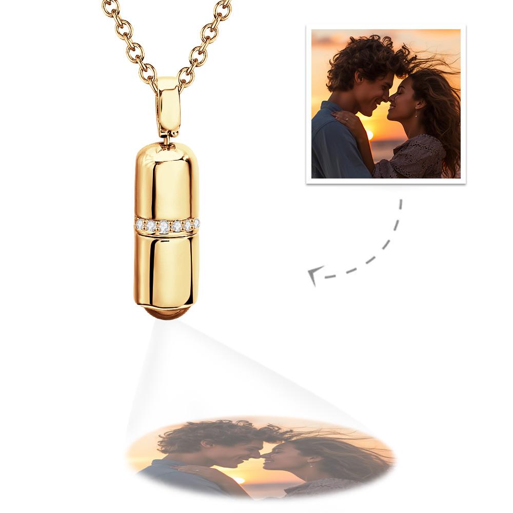 Custom Projection Necklace Creative Pill Couple Gifts Inkedjoy