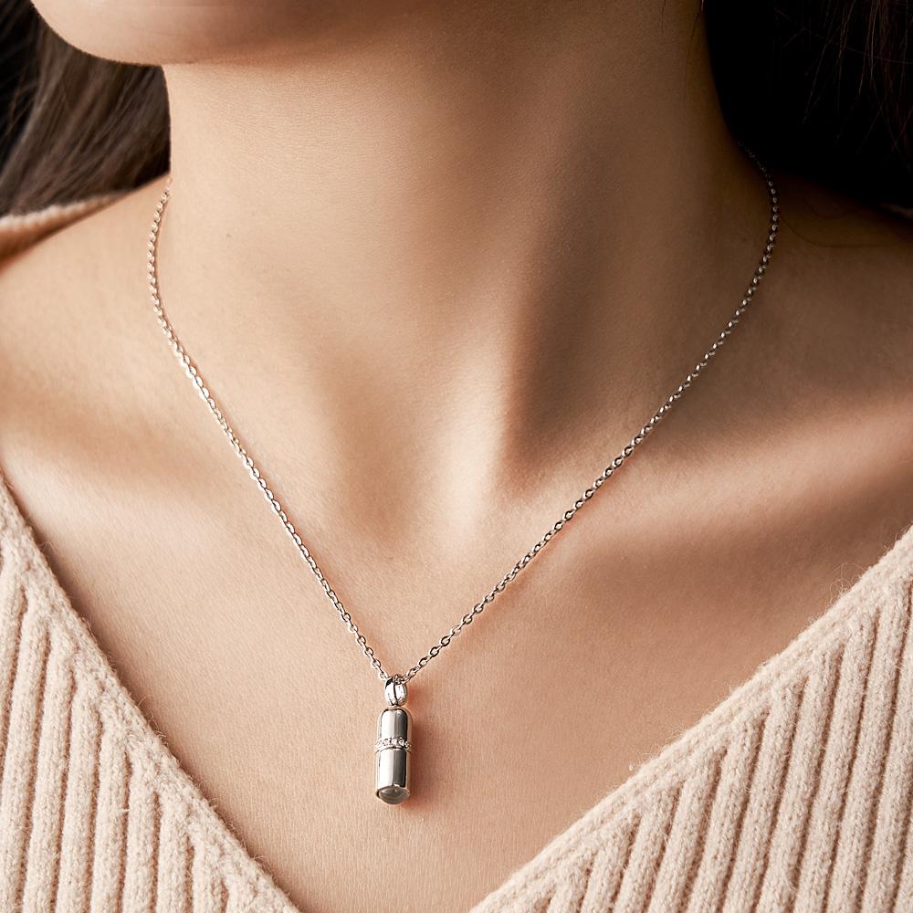 Custom Projection Necklace Creative Pill Couple Gifts Inkedjoy