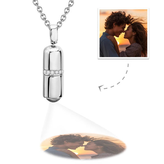 Custom Projection Necklace Creative Pill Couple Gifts Inkedjoy