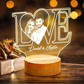 Personalized LOVE 3D Acrylic Night Light with Text & Photo Inkedjoy