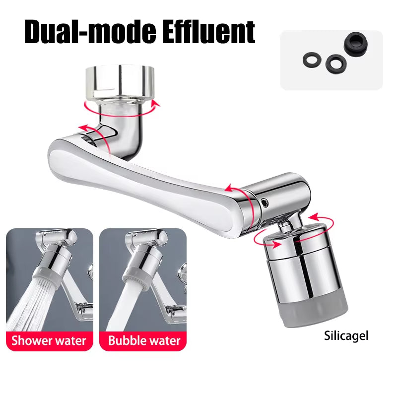 Revolutionary 1080° Rotatable Faucet Sprayer Head - Universal Bathroom Tap Adapter with 2 Spray Modes